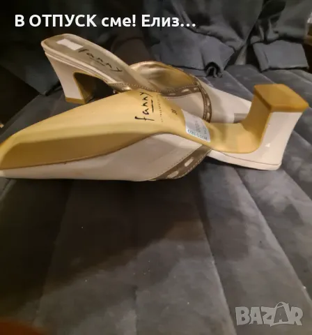 Естествена кожа нови чехли на ток, снимка 2 - Чехли - 50192456