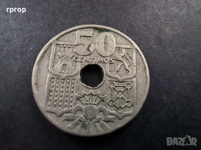 Монета . Испания. 50 сантимос . 1949 год., снимка 4 - Нумизматика и бонистика - 37772875
