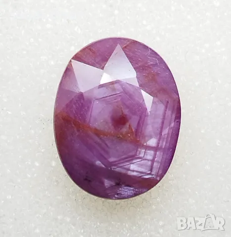 Голям ненагряван рубин в пурпуно червено 10.40кт! Сертифициран! Нов!, снимка 6 - Пръстени - 47325328