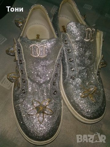 Спортно елегантни сребърни обувки Dsquared2, снимка 4 - Дамски елегантни обувки - 28913400