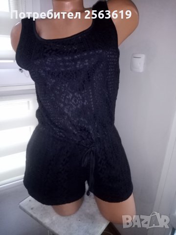 Дантелен черен гащеризон Madame Elysees