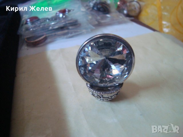 ПОСРЕБРЕНА ВИСУЛКА с МНОГО ГОЛЯМ и КРАСИВ ЦИРКОНИЙ КРИСТАЛ РОМБОИДЕН ВНОС от АНГЛИЯ 22278, снимка 12 - Други - 32984585