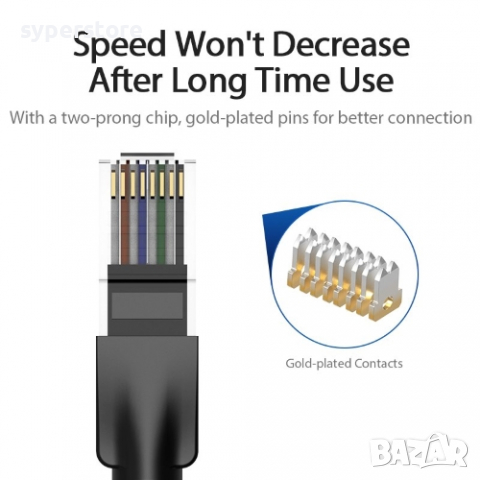 Кабел за Лан мрежа 1м Екраниран Vention IBEBF LAN UTP CAT-6 Черен, снимка 5 - Кабели и адаптери - 36494871