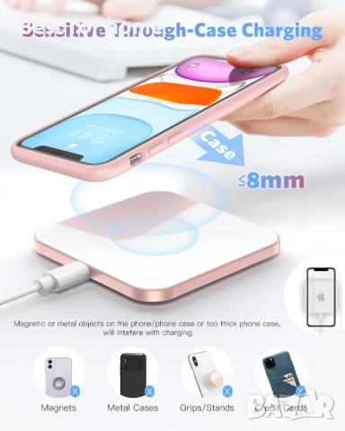 Безжично зарядно устройство, снимка 5 - Друга електроника - 51106359