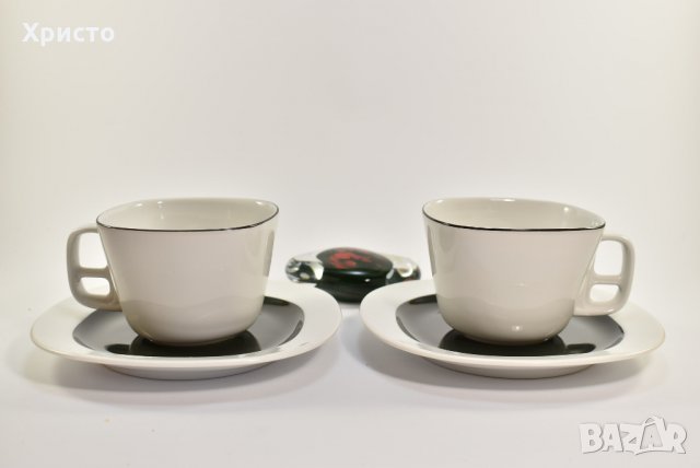 сервиз за чай и кафе Чешки порцелан модел Кейко Keiko, сервиз 6 чаши с чинийки
