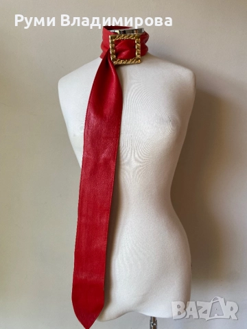 Червен колан от естествена кожа, Dixie, снимка 2 - Колани - 51853337