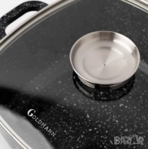 Тенджера-ростер Goldmann – Лят алуминий с керамично покритие, индукция, снимка 6 - Съдове за готвене - 52112880