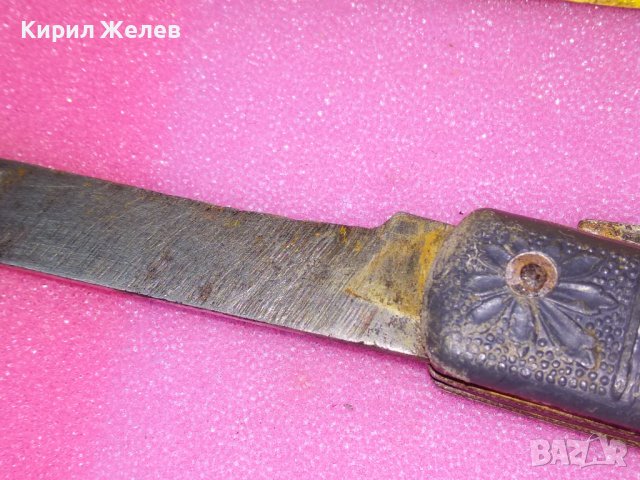 USSR Старо РЯДЪК КОЛЕКЦИОНЕРСКИ МОДЕЛ РУСКО РИБАРСКО ДЖОБНО НОЖЧЕ СССР ФЛОРАЛНО ОРНАМЕНТИРАНО 43099, снимка 10 - Колекции - 44041328