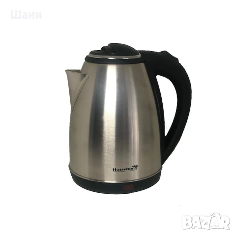 Електрическа кана Hausberg HB-3615, Неръждаема стомана, 1500 W, 1,8 л, Инокс