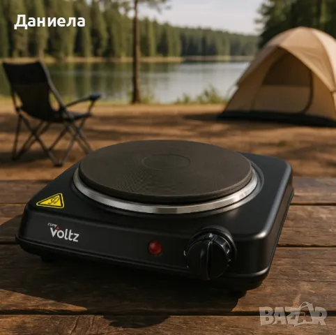Котлон Voltz, 1500W, Чугунена плоча 185мм., Черен, снимка 3 - Котлони - 50215883
