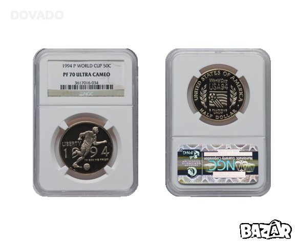1994-P World Cup 50c - NGC PF 70 - USA Commemorative Half Dollar Coin, снимка 3 - Нумизматика и бонистика - 43773377