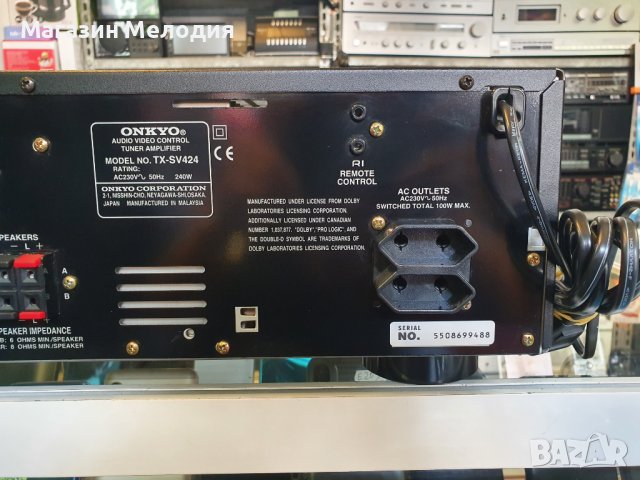 Ресийвър ONKYO TX-SV424 В отлично техническо и визуално състояние., снимка 13 - Ресийвъри, усилватели, смесителни пултове - 36956233