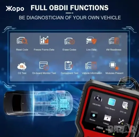 Автомобилен Диагностичен инструмент Скенер за кодове и грешки на двигателя OBDII-V519, снимка 13 - Аксесоари и консумативи - 49411398