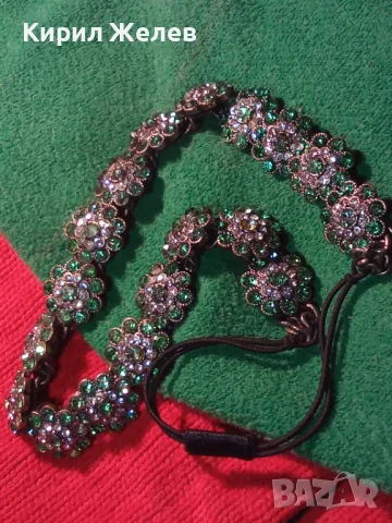 ПРЕКРАСНА БОГАТО УКРАСЕНА ФЛОРАЛНА ОГЪРЛИЦА с ИСКРЯЩИ ФАСЕТИРАНИ РАЗНОЦВЕТНИ КРИСТАЛИ 47362, снимка 17 - Колиета, медальони, синджири - 47307426