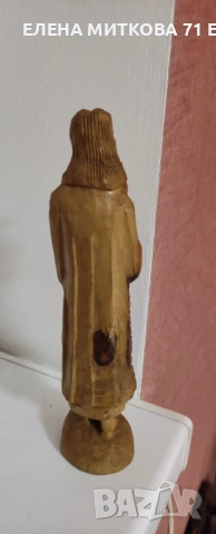 Дърворезба фигура на Исус с малко агънце на ръце, снимка 6 - Антикварни и старинни предмети - 53515010