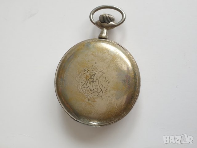  Голям джобен часовник с два капака -68мм, снимка 7 - Антикварни и старинни предмети - 40538107