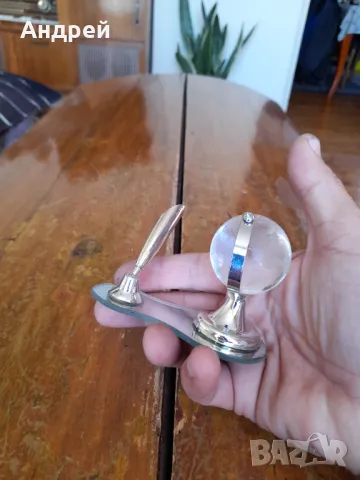 Стар сувенир стойка за писалка,глобус, снимка 5 - Други ценни предмети - 47791234