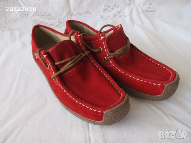 Червени дамски , много удобни мокасини, снимка 4 - Дамски ежедневни обувки - 26582293