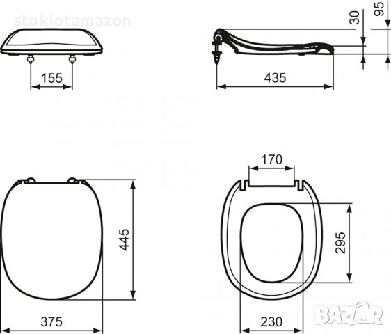 Тоалетна седалка ( Дъска ) Ideal Standard Kimera, снимка 4 - Душ кабини и вани - 37447648