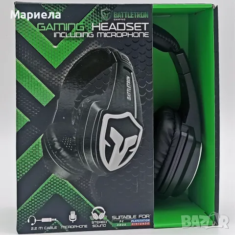 Нови! Слушалки за игри Battletron , Гейминг слушалки с микрофон, Геймърски слушалки , снимка 2 - Слушалки и портативни колонки - 47688945