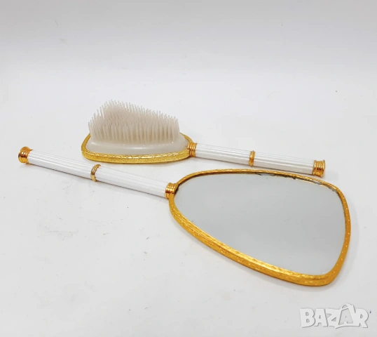 Ретро комплект за тоалетка, огледало и четка