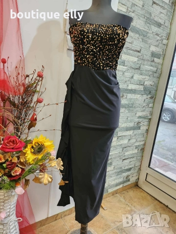 дамска рокля в кафяво и черно, снимка 2 - Рокли - 52956453