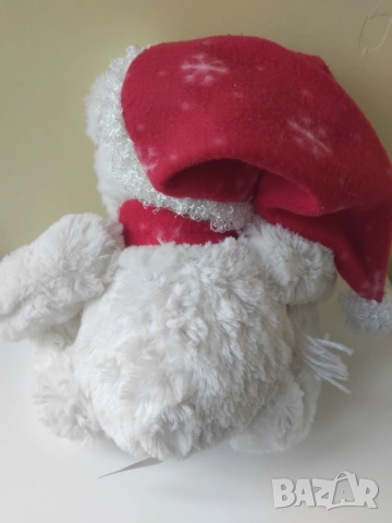 Мече с коледна шапка и шалче, снимка 2 - Плюшени играчки - 52821573