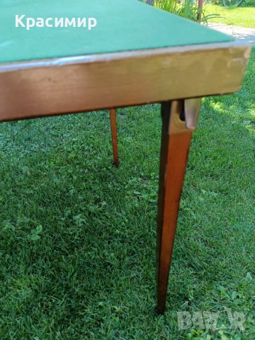 Стара английска сгъваема маса за игра на карти , снимка 3 - Антикварни и старинни предмети - 50538666
