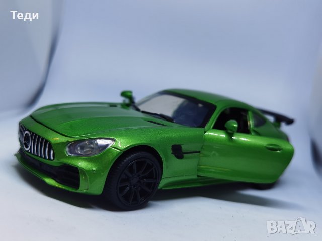 Mercedes Benz GTR макет зелен, снимка 9 - Колекции - 39698079