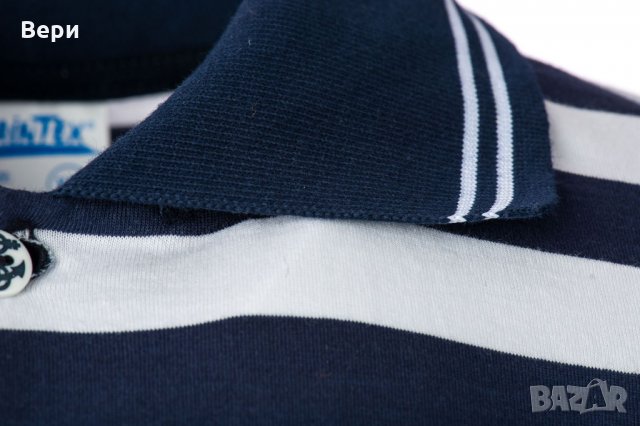Нова мъжка моряшка блуза на тъмносиньо и бяло райе с яка и копчета, снимка 11 - Блузи - 27950574