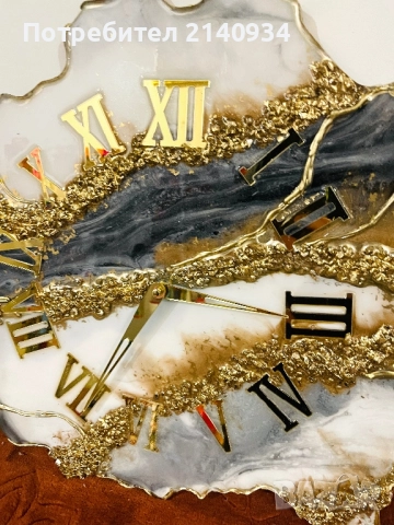 Луксозер Уникален часовник - геода от епоксидна смола, снимка 6 - Декорация за дома - 52748942