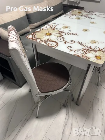 Разтегателна Маса Трапезна Със Стъкло 130(170) / 80 Голяма само за 250 лв. За кухня . Чисто нова Ока, снимка 4 - Маси - 49584227