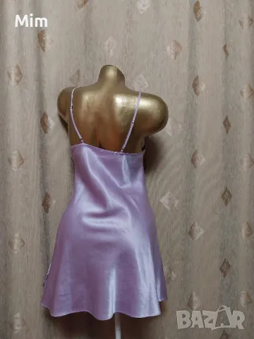 S/М Светло лилава сатенена нощница , снимка 3 - Нощници - 49820134