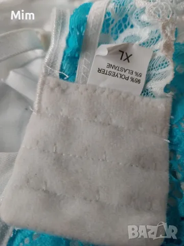 90 С XL Дантелен сутиен в синьо и бяло , снимка 6 - Бельо - 48455087