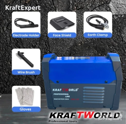 Инверторен Електрожен 400А KraftWorld + Соларни Очила – с Дисплей, Куфар, Кабели, Маска, Чукче, снимка 6 - Куфари с инструменти - 50641307