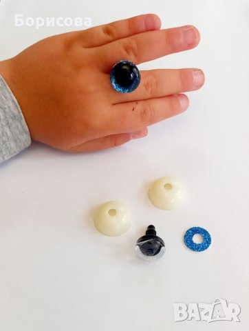 3D сини  очички на винт с блясък за плетени играчки, амигуруми , снимка 3 - Други - 33275977