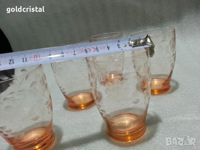 ретро стъклени чаши цветно стъкло , снимка 3 - Антикварни и старинни предмети - 51628940