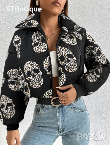 Дамско зимно палто с принт – STBoutique, снимка 5 - Якета - 51938524