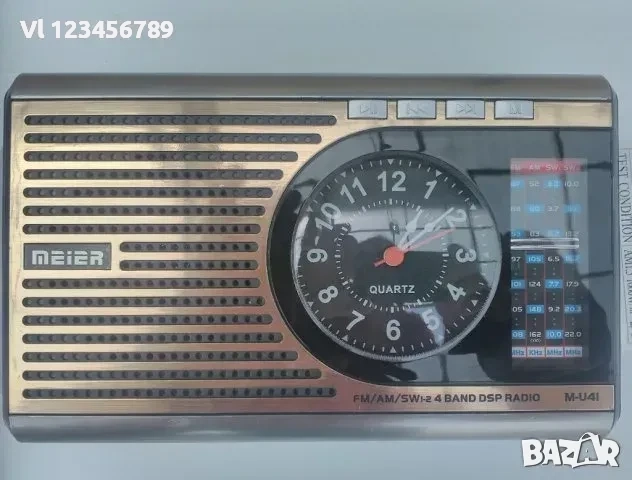 Радио Meier M-U41 - AM/FM/SW +USB/SD MP3+ LED+Часовник, снимка 6 - Радиокасетофони, транзистори - 52268406