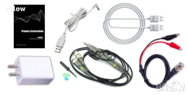 Двуканален цифров осцилоскоп с генератор на сигнали 2х100MHz, снимка 3 - Генератори - 43185421