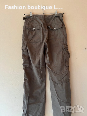 Bershka Кафяв карго панталон S размер с джобове 🤎, снимка 3 - Панталони - 52825651