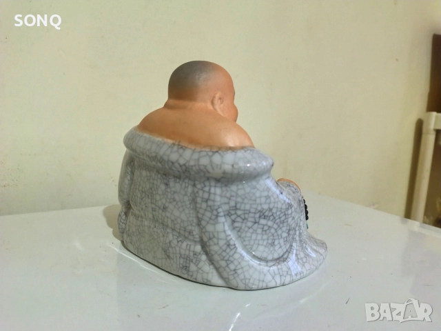 Страхотна Порцеланова Статуетка Щастливия Буда, снимка 5 - Колекции - 52824040