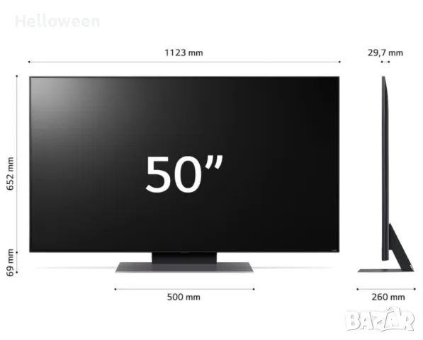 Телевизор QNED LG 50QNED813RE, 50" (139 см), Smart, 4K Ultra HD, 100Hz, Клас E, снимка 11 - Телевизори - 43060696