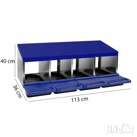 Гнезда за кокошки - от 2 до 4 отделения / Наклонен полог за кокошки, снимка 4 - За птици - 50923474
