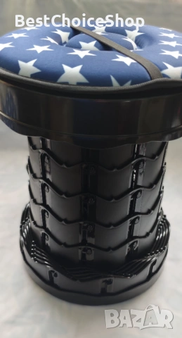 Телескопичен преносим сгъваем стол до 200 кг, снимка 5 - Столове - 53506802