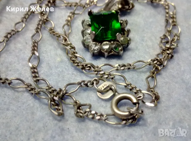 СКЪПОЦЕННО СРЕБЪРНО КОЛИЕ с ПЕНДАНТ СРЕБРО 925 с ГОЛЯМ ЮВЕЛИРНО ФАСЕТИРАН ПЕРИДОТ и ЦИРКОНИ 47569, снимка 9 - Колиета, медальони, синджири - 50072703