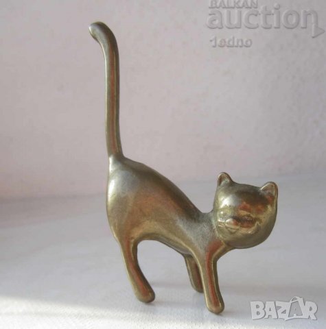 котки: КОТЕ КОТКА животно БРОНЗ МЕСИНГ метал фигура статуетка, папие маше, брошка, снимка 3 - Статуетки - 28882790