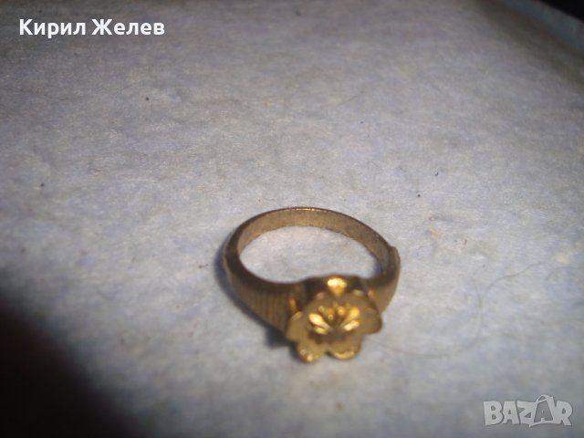 СТАР ПОЗЛАТЕН БРОНЗОВ ФЛОРАЛЕН РЕТРО ПРЪСТЕН МАЙСТОРСКА РЪЧНА ИЗРАБОТКА 27622, снимка 10 - Антикварни и старинни предмети - 37512707