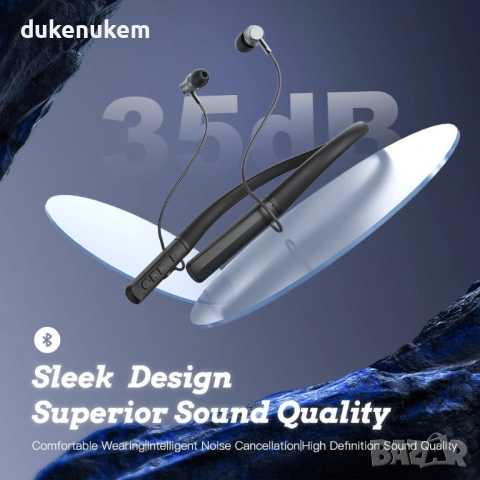 Безжични in-ear слушалки с neckband – шумопотискане, снимка 5 - Bluetooth слушалки - 53149361
