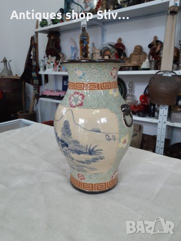 Винтидж емайлирана виетнамска ваза. , снимка 2 - Антикварни и старинни предмети - 32436586